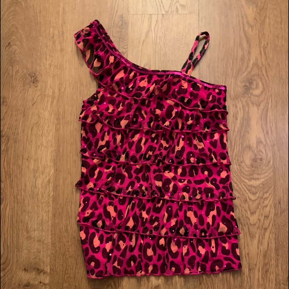 Justice Girls sz 10 one shouldered sleeveless top